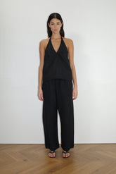 Linen Ease Trouser - Black