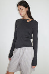 Cut Out Cardi - Coal