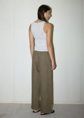 Linen Ease Trouser - Pine Check
