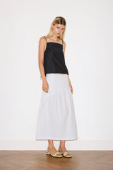 Angle Skirt - Sage Stripe