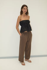 Pure Wool Ease Trouser - Sable Stripe