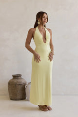 Everlasting Dream Halter Maxi Dress Yellow