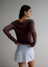 Shirring Skirt - Mineral Stripe