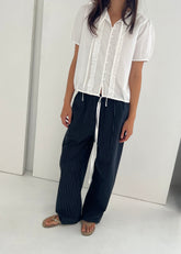 Double Frill Top - White