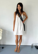 Round Halter Dress - White