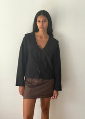 Collared Tie Shirt - Black