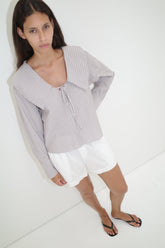 Collared Tie Shirt - Seas Stripe