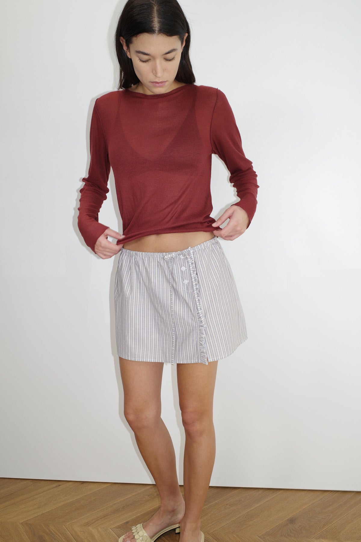 Ruffle Mini Skirt - Seas Stripe