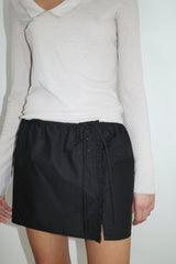 Ruffle Mini Skirt - Black