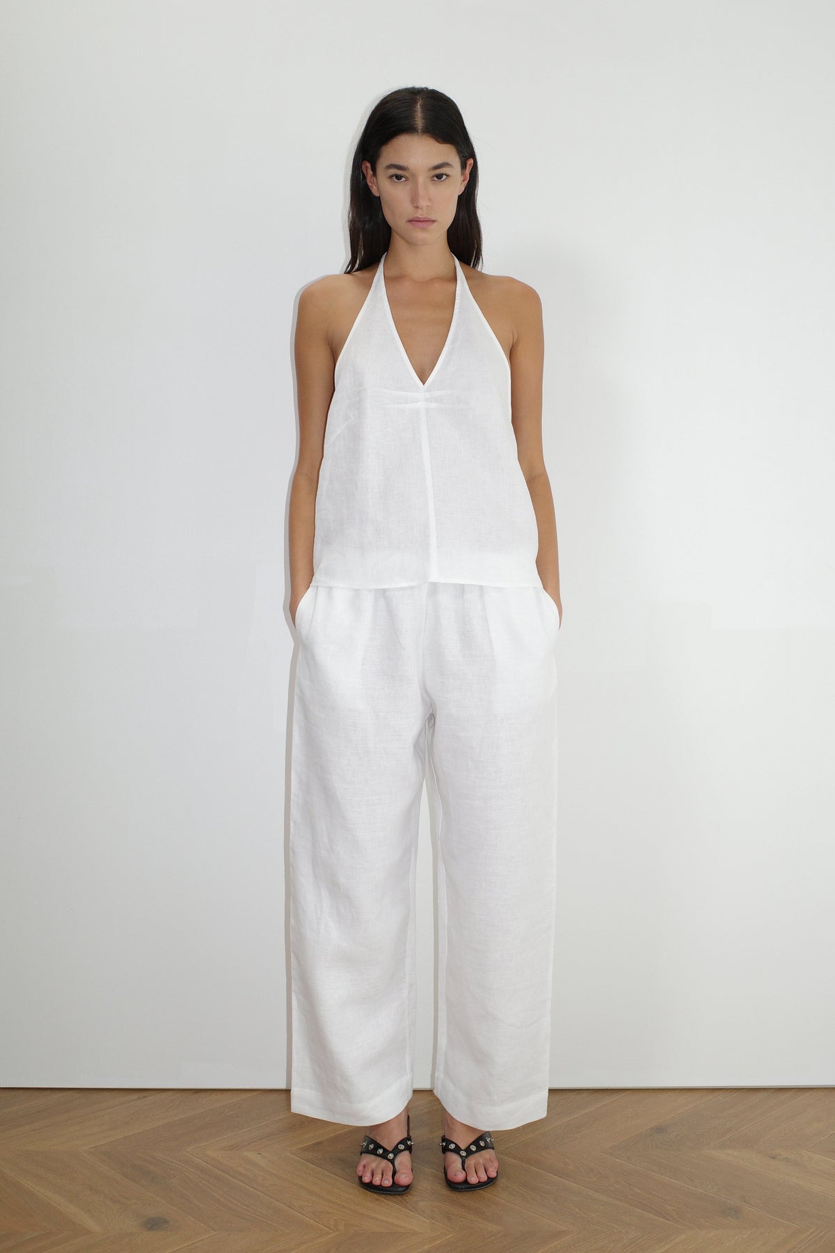 Linen Ease Trouser - White