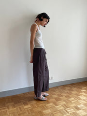 Flag Tie Pant - Dark Brown