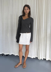 Ruffle Mini Skirt - White