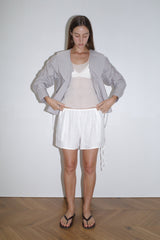 Side Tie Short - White